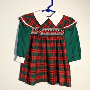 American Vintage | Dresses | Polly Finders Vintage Holiday Tartan Plaid  Hand Smocked Dress T3 Euc | Poshmark